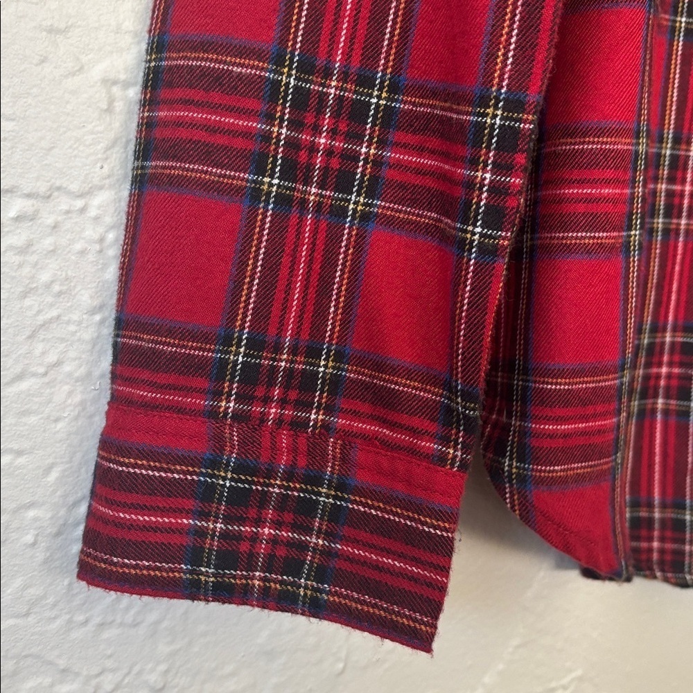 Abercrombie & Fitch Soft A&F Holiday Red Flannel Plaid women’s Shirt S - Picture 4 of 8